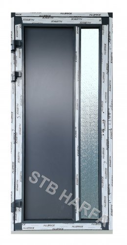 Hliníkové vchodové dveře 100x210  ANTRACIT  3-sklo