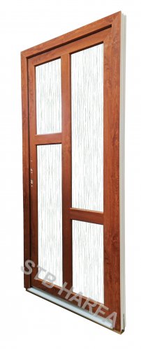 Vchodové dveře 95x205 zlatý dub - TROJSKLO