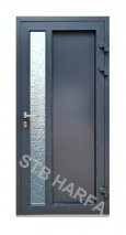 Hliníkové vchodové dveře 100x210  ANTRACIT  3-sklo