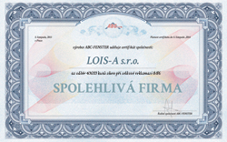 Certifikát Spolehlivá firma